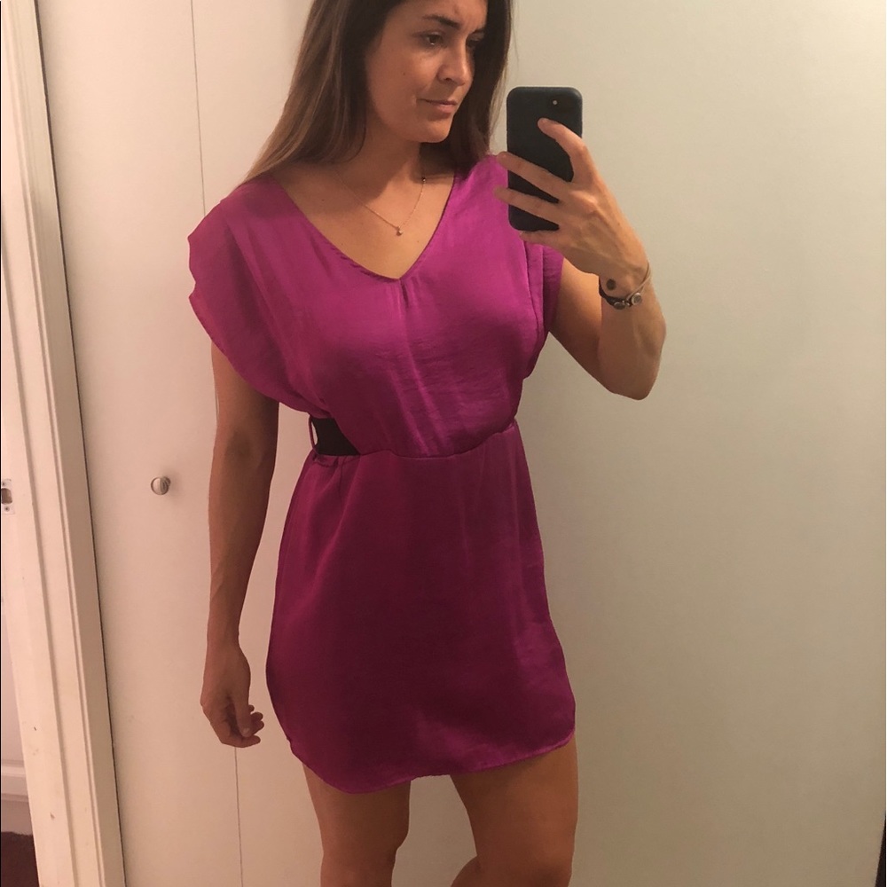 Hot Pink and Black Lace Solemio Dress